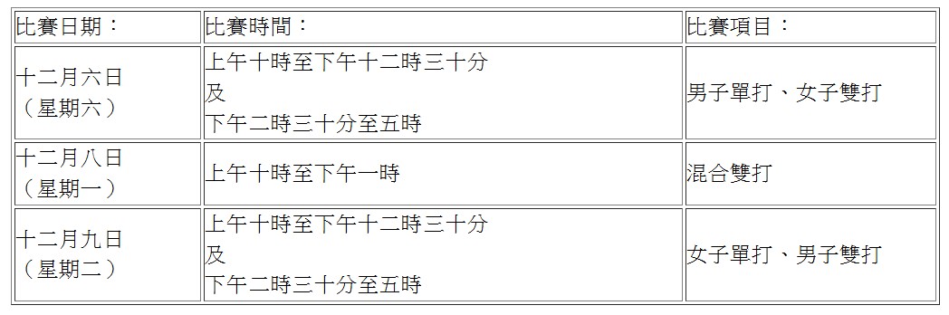 特奧乒乓球賽程