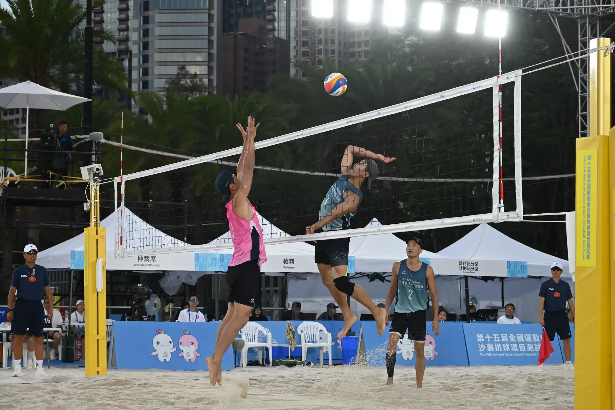The 15th National Games Beach Volleyball test event was held at Victoria Park in Causeway Bay between April 18 and 20, 2025.