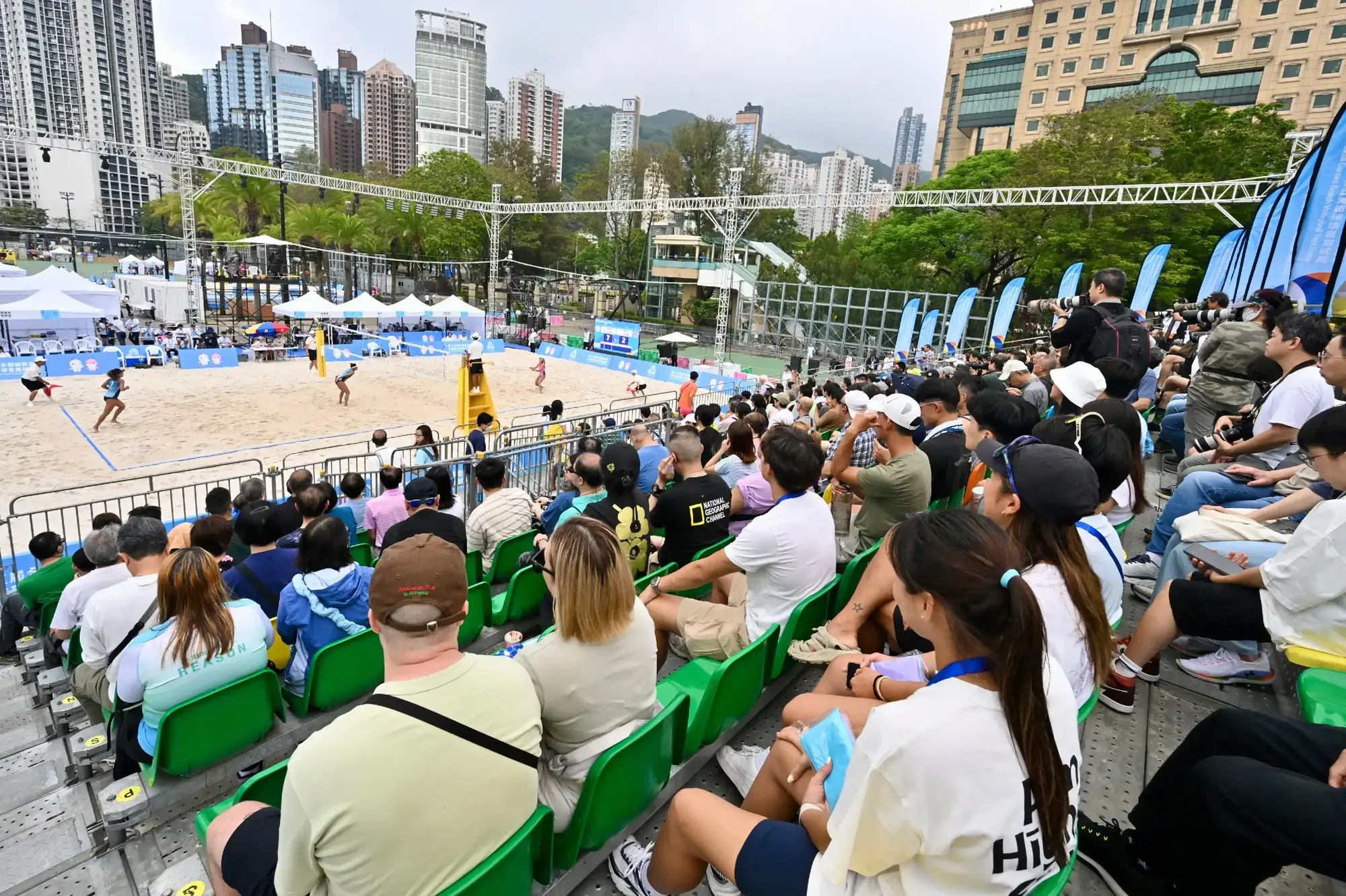 The 15th National Games Beach Volleyball test event was held at Victoria Park in Causeway Bay between April 18 and 20, 2025.