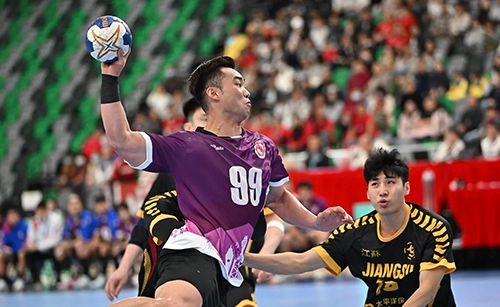 香港男子handball隊和江蘇男子handball隊在第十五屆全國運動會handball（男子）測試賽作賽。