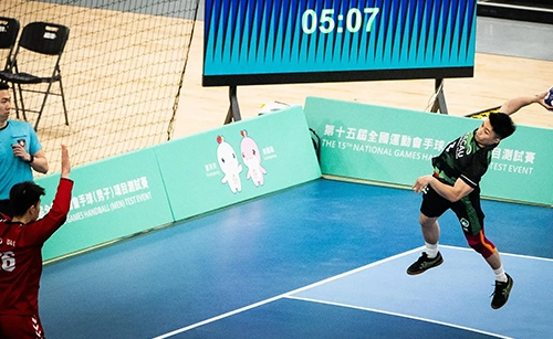 廣東男子handball隊和澳門男子handball在第十五屆全國運動會handball（男子）測試賽作賽。