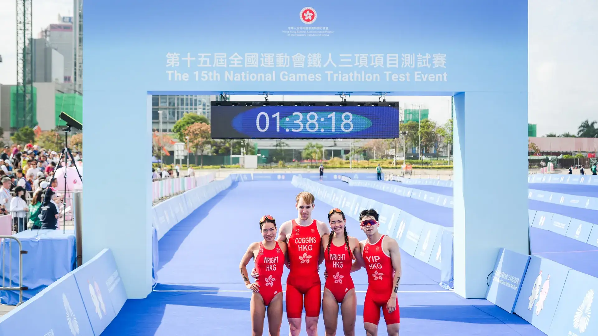 The 15th National Games Triathlon test event was held at the Central Harbourfront and Victoria Harbour today on March 1 and March 2.
