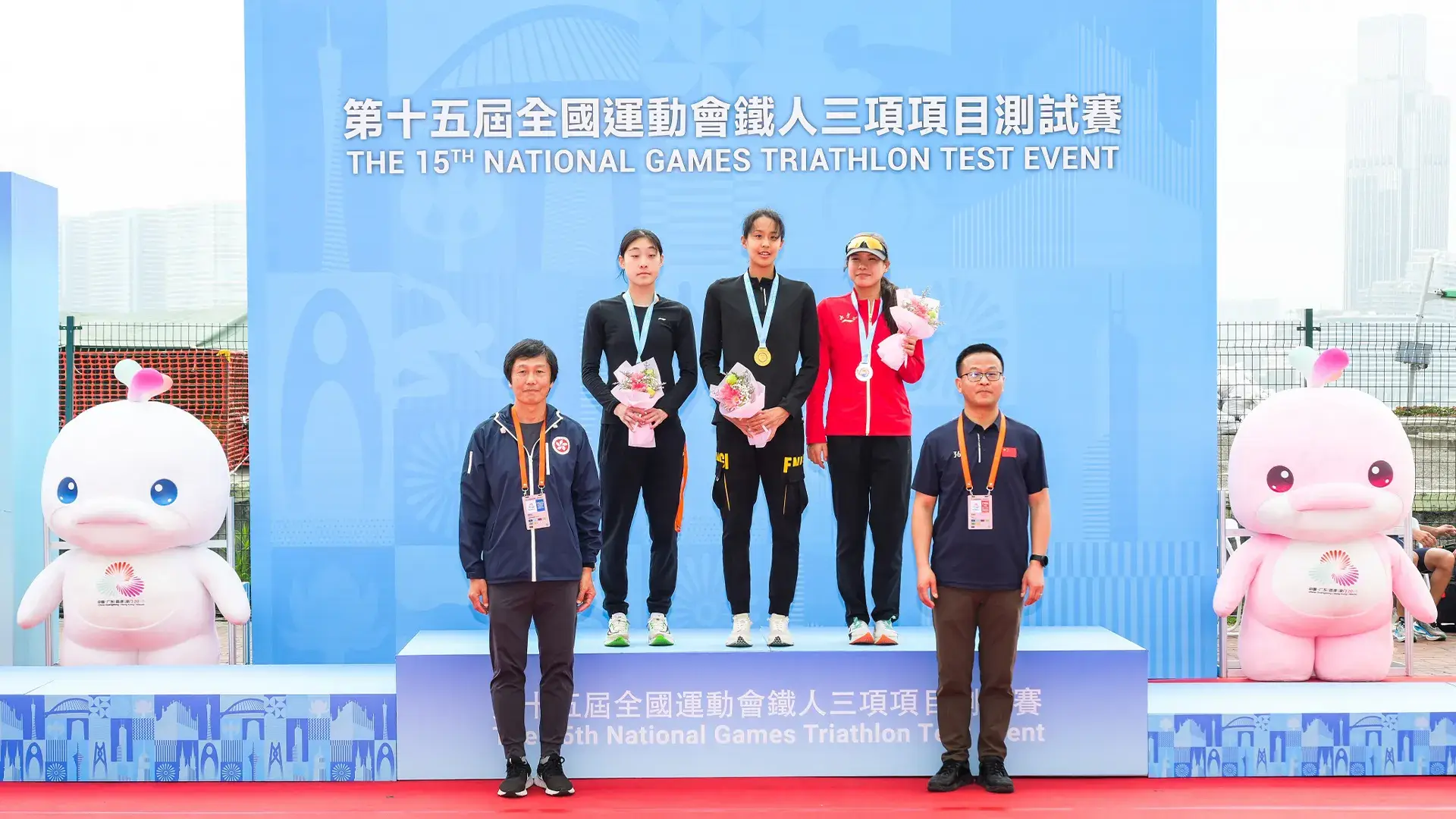 The 15th National Games Triathlon test event was held at the Central Harbourfront and Victoria Harbour today on March 1 and March 2.